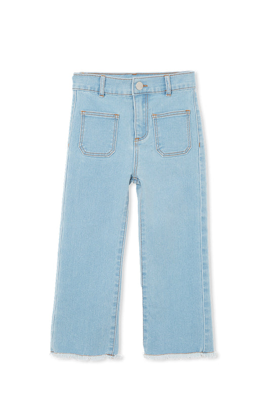 Milky denim crop jeans