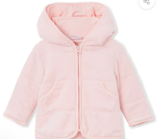 Milky pastel velour baby jacket